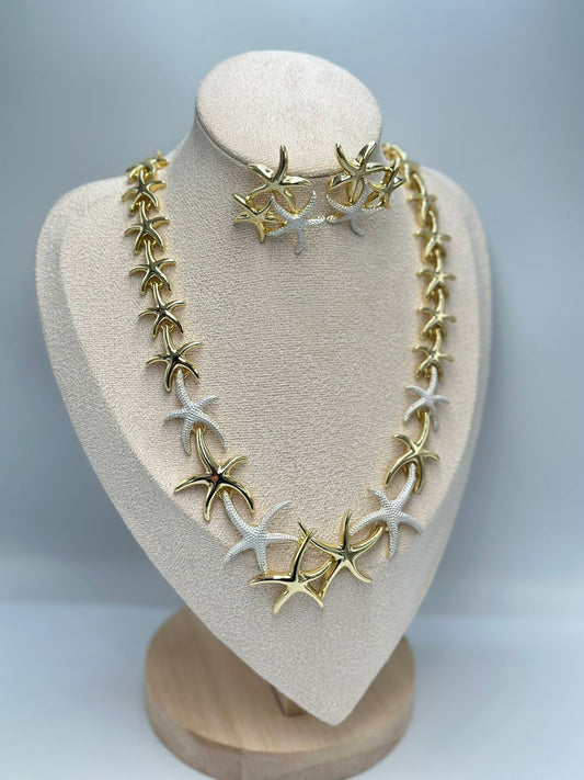 14K Altın Kaplama Deniz Yıldızı Set Takı