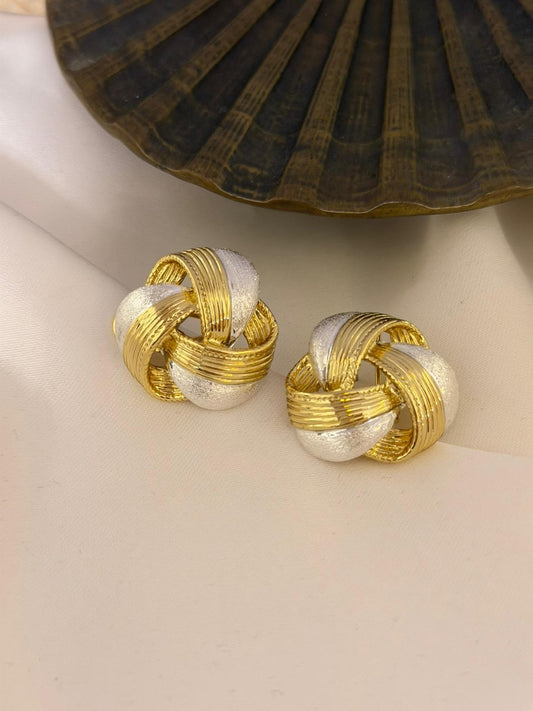 14K Altın Kaplama İç İçe Geçme Küpe