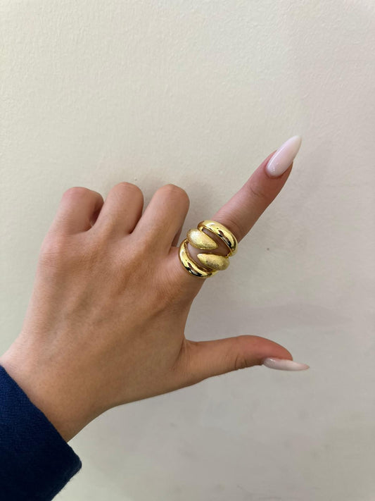 14K Altın Kaplama Sarmal Detay Yüzük