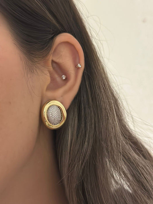 14K Altın Kaplama Tasarım Küpe