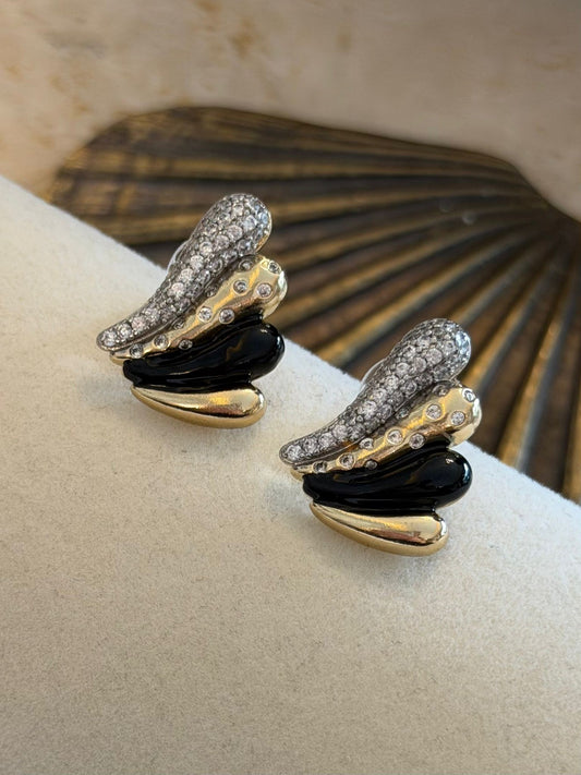 3 Renk Ve Zirkon Taş Detay Küpe (Çelik)