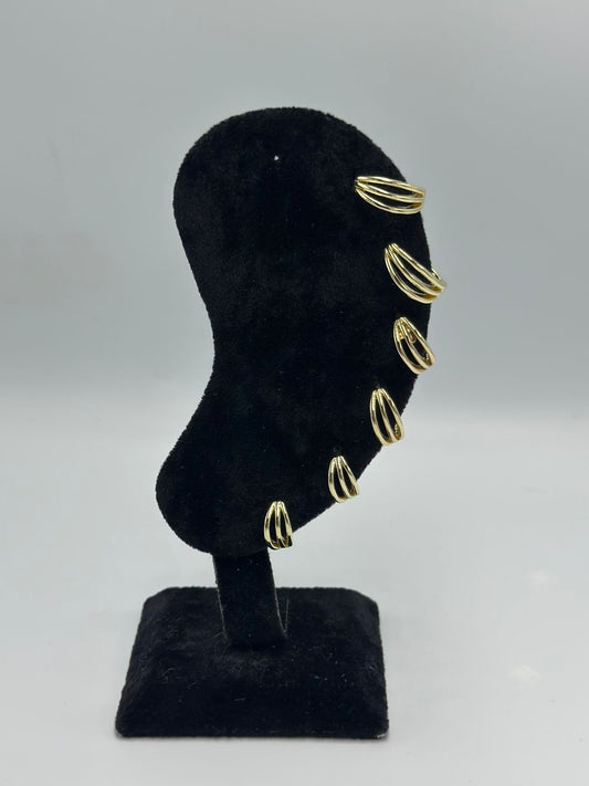 3 Sıra Detay Damla Set Küpe