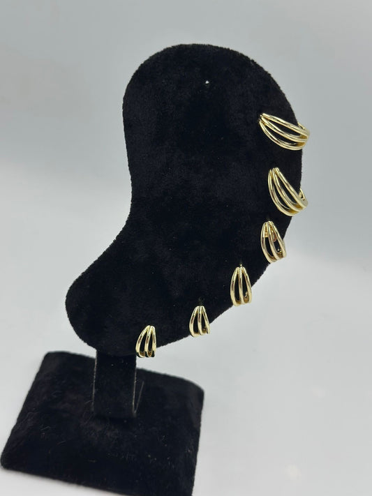 3 Sıra Detay Damla Set Küpe