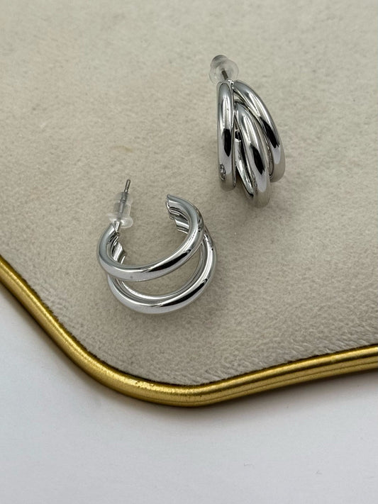 3 Sıra Detaylı Premium Halka Küpe