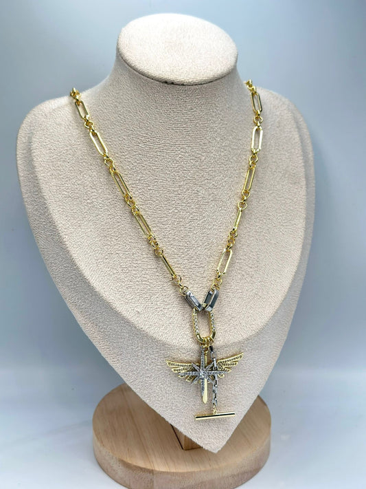 Çift Renk Melek Kolye (Çelik)