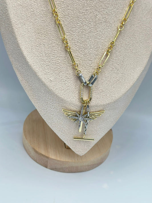 Çift Renk Melek Kolye (Çelik)