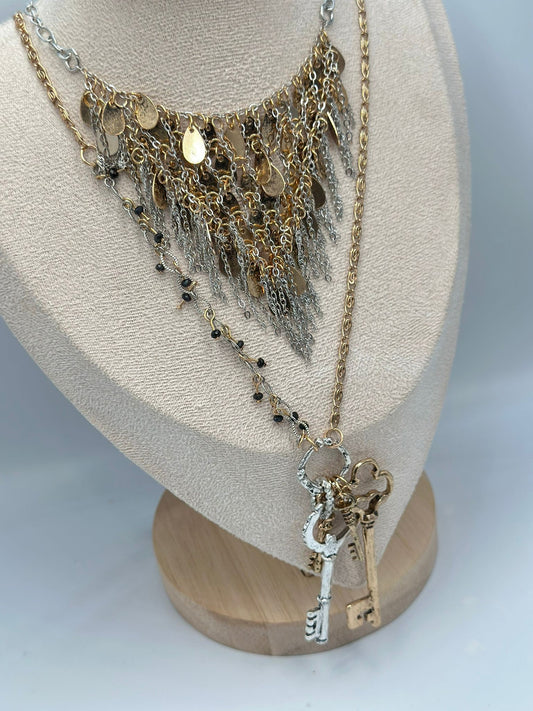 Kilit Detay Uzun Eskitme Kolye