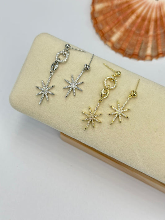 Sallantı Detay Kutup Yıldızı Küpe