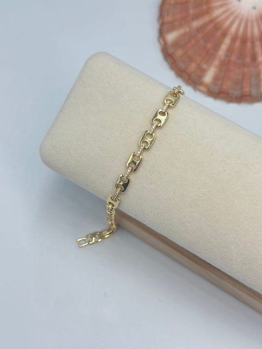 Sıralı Düğme Detay Çelik Bileklik