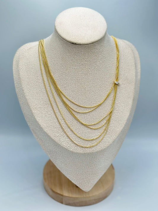 Çoklu İnce Zincir Kolye (Çelik)