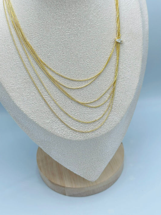 Çoklu İnce Zincir Kolye (Çelik)