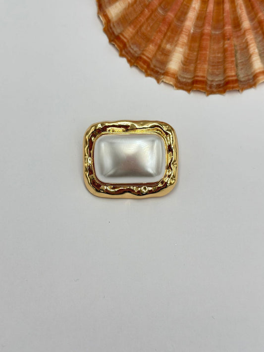 İnci Detay Kare Kesim Broş