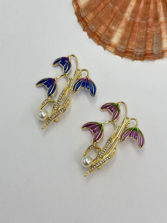 İnci Detay Lale Broş