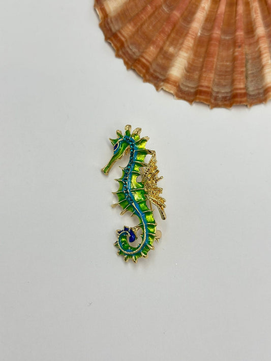 Zirkon Taş Detay Deniz Atı Broş