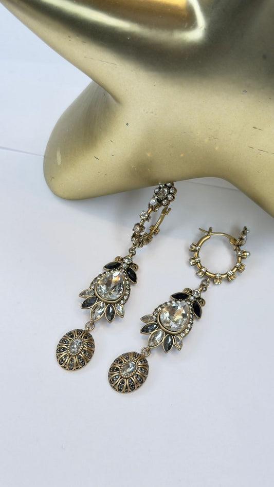 Damla Detay Eskitme Vinatge Çelik Küpe