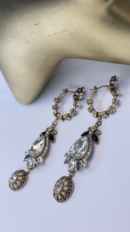 Damla Detay Eskitme Vinatge Çelik Küpe