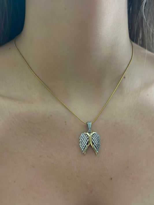 Çift Renk Melek Kanadı Çelik Kolye