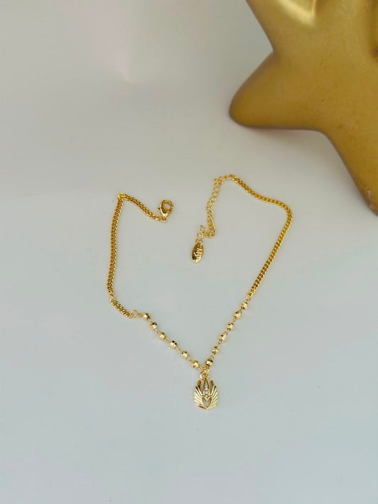 Kalp Charm Detay Çelik Halhal