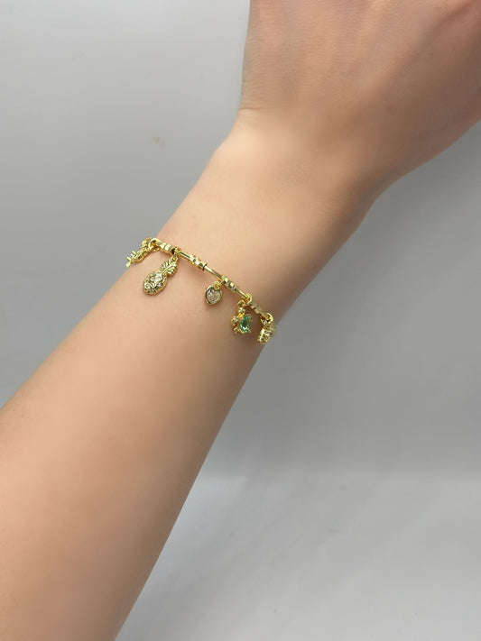 Ananas Charm Detay Çelik Kelepçe