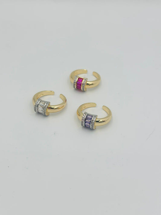 Ayarlamalı Baget Taş Detay Yüzük (Çelik)