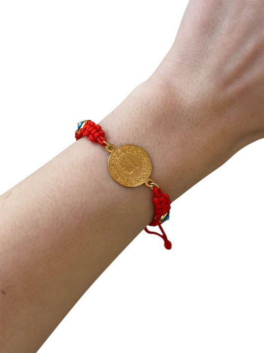 Ayarlamalı İp Detaylı Çeyrek Çelik Bileklik