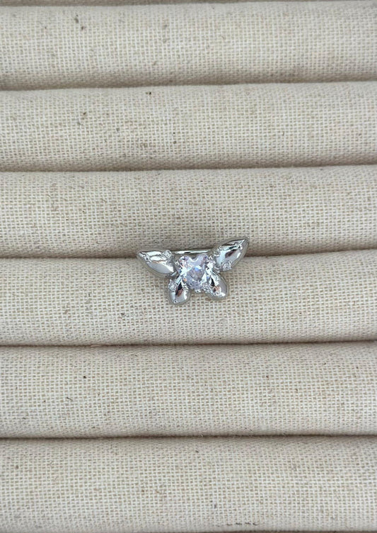 Baget Kalp Taş Detaylı Kelebek Kıkırdak Küpe