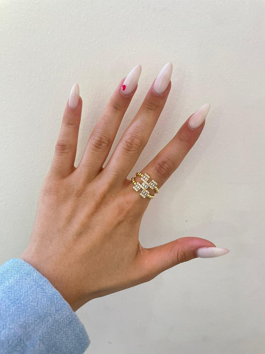 Baget Taş Detay Çelik Yüzük