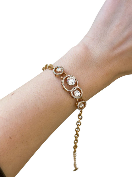 Baget ve Zirkon Taş Detaylı Çelik Zincir Bileklik