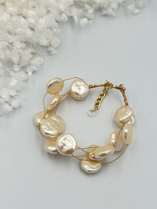 Barok İnci Detaylı Çoklu Görünüm Bileklik