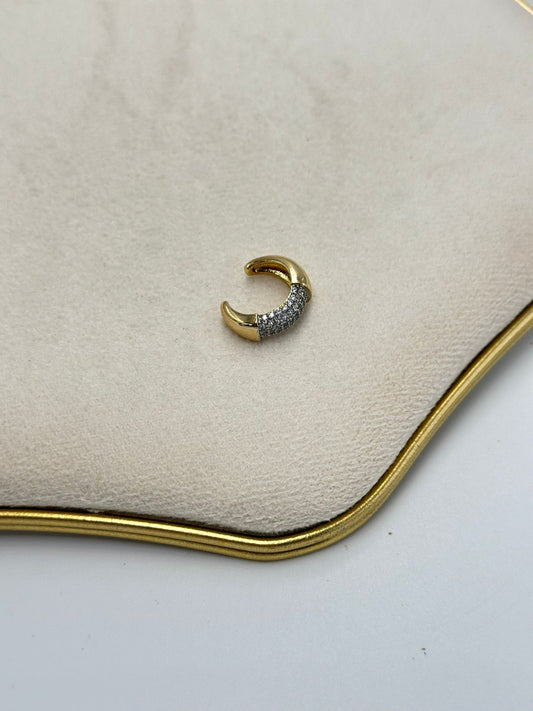 Çift Renk Ve Zirkon Taş Detaylı Çelik Kıkırdak Küpe