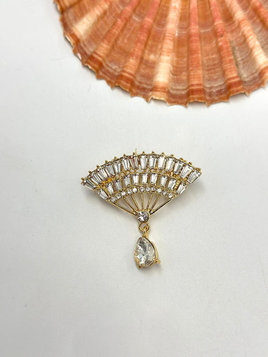 Damla Charm Detay Yelpaze Broş