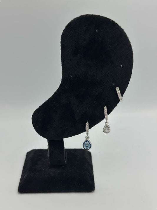 Damla Ve Nazar Detay Set Küpe