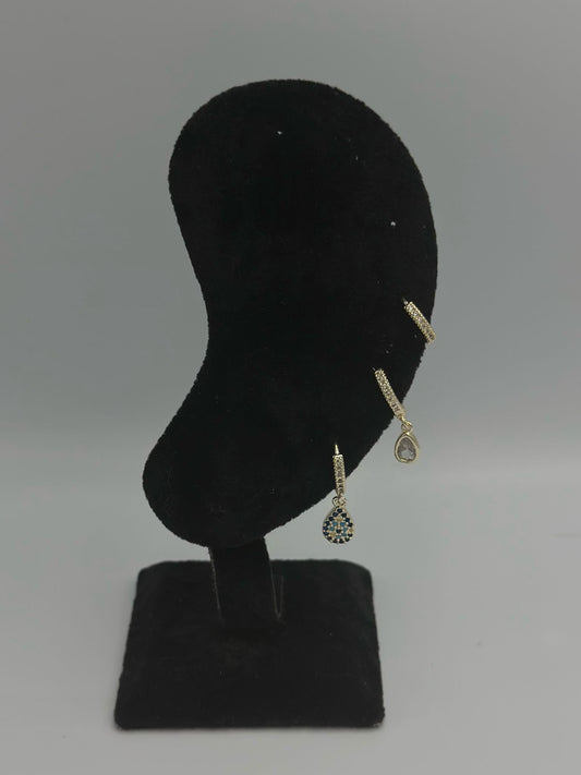 Damla Ve Nazar Detay Set Küpe