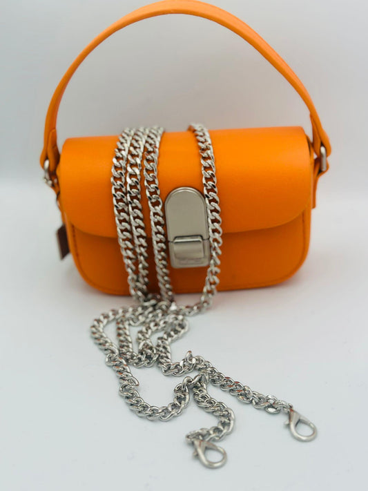 Dana Derisi Mini Boy Çanta (Turuncu)