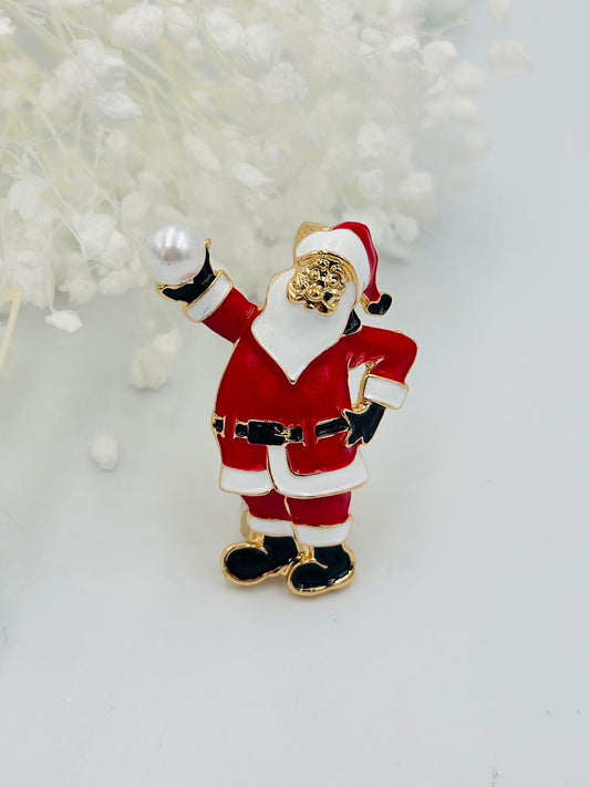 Elinde İnci Tutan Noel Baba Broş