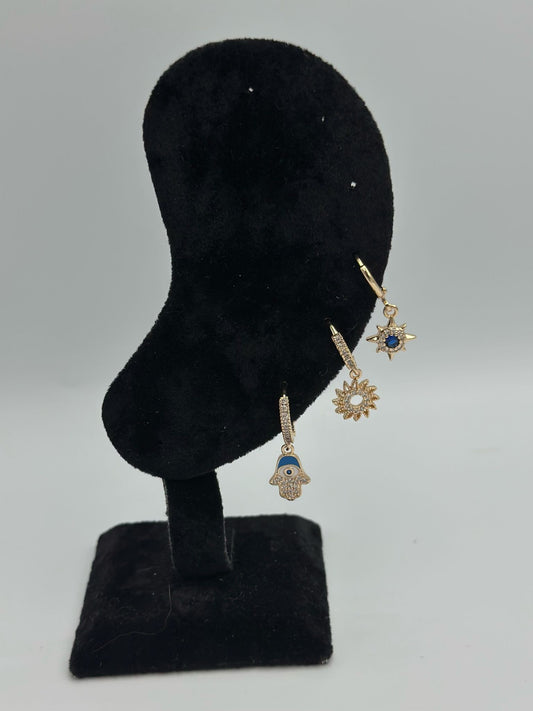 Fatma Ana Eli Detay Set Küpe