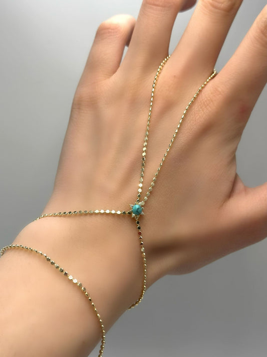 Firuze Taş Ve Ezme Zincir Detay Çelik Şahmeran