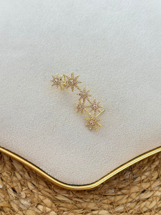 Full Zirkon Detay Kutup Yıldızı Kıkırdak Küpe