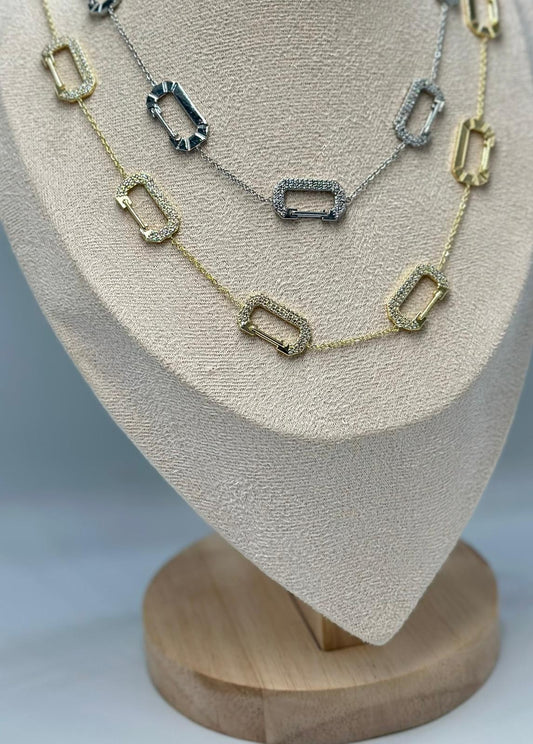 Geometrik Kolye (Çelik) (48Cm)