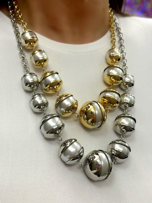 Gold Detay Vintage İnci Kolye