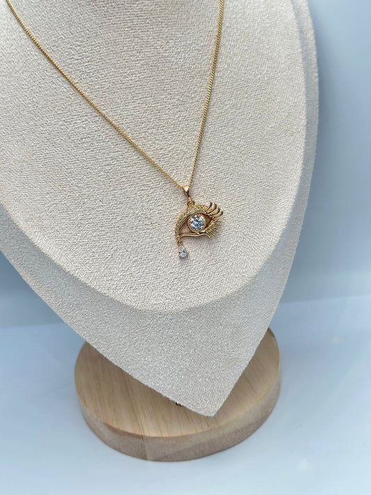 Göz Detay Çelik Kolye (45Cm)