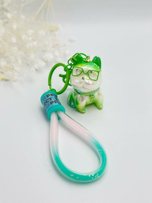 Gözlük Detaylı Köpek Anahtarlık