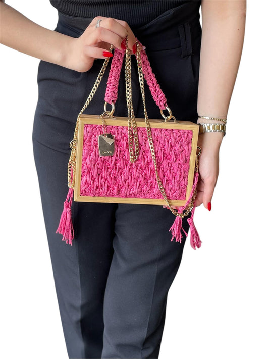 Hasır Örgü Detaylı Tasarım Byyeşo Çanta