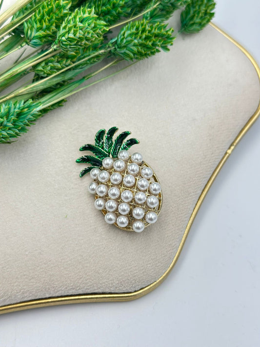 İnci Detay Ananas Broş
