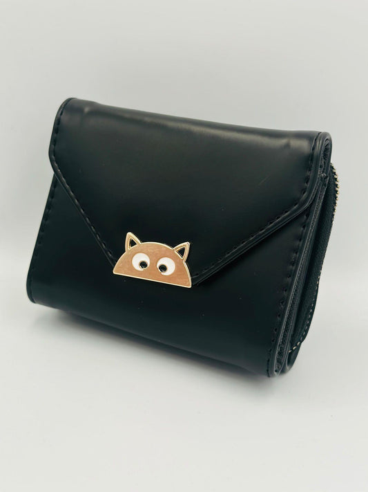 Kedi Detay Cüzdan (Siyah)