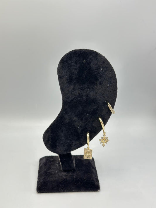 Kutup Yıldız Set Küpe (Çelik)