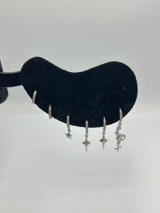 Kutup Yıldızı Set Küpe (Çelik)