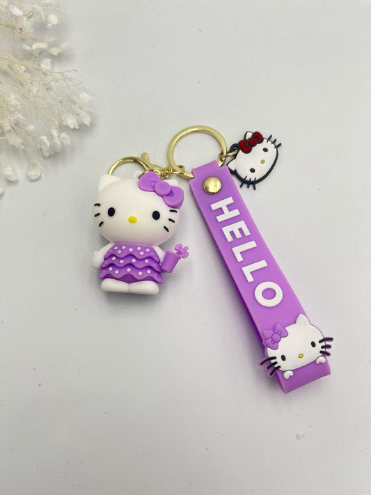 Mor Sevimli Hello Kittyy Figür Anahtarlık
