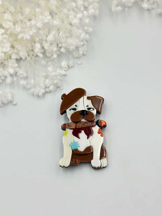 Renkli Detaylı Sevimli Köpek Broş