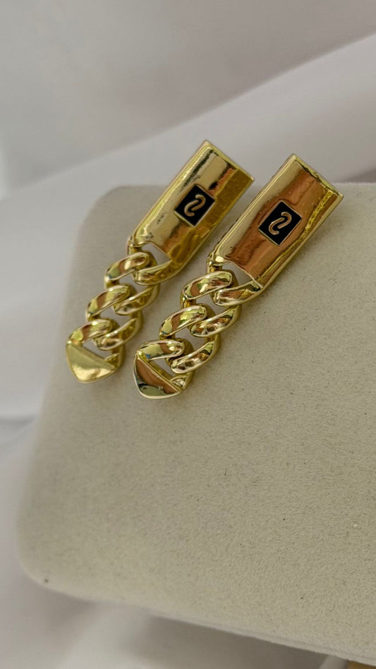 Sallantılı Zincir Küpe (Pirinç Kaplama)